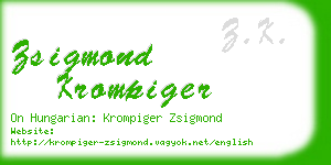 zsigmond krompiger business card